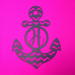 Chevron Anchor With Monogram Letter (Home Decor, Wall Art, Metal Art, {Can Be Personalized})